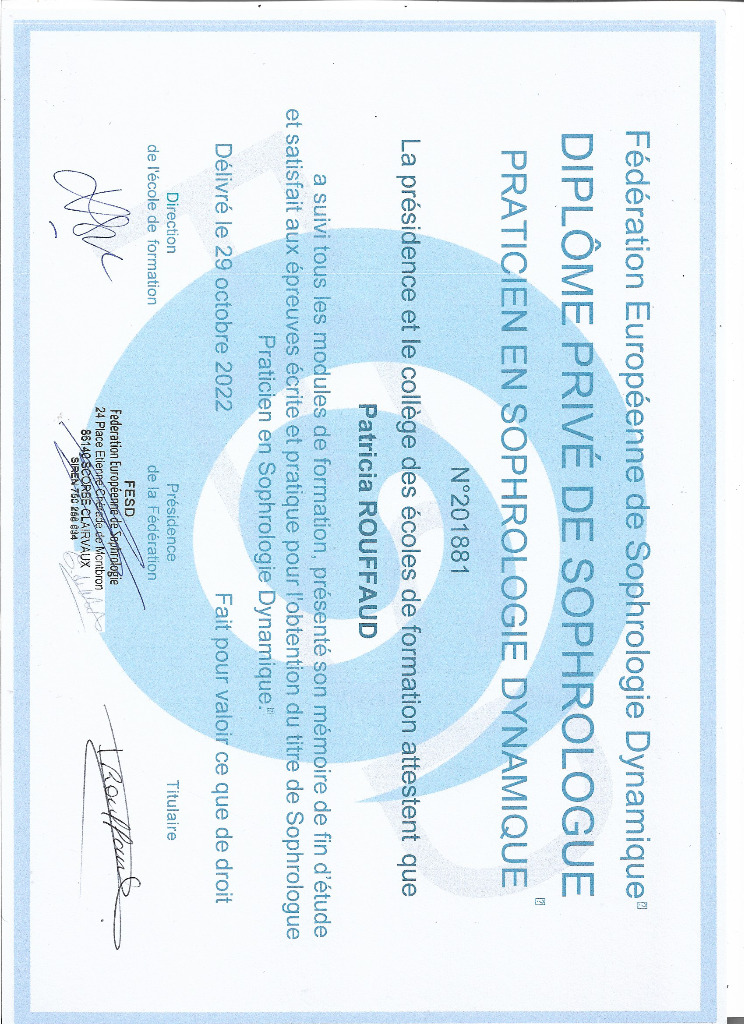 photo diplome Patricia Rouffaud