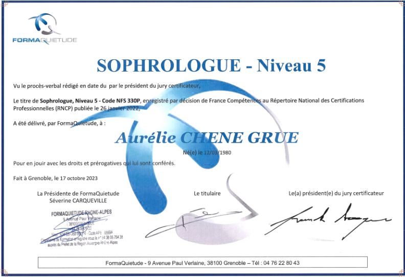 photo diplome Aurélie Chêne