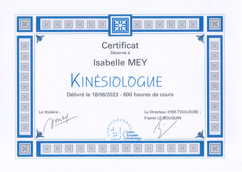 photo diplome Isabelle MEY