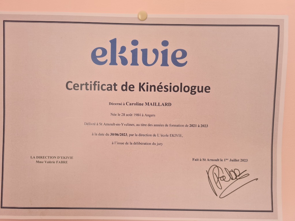 photo diplome SYNERGIE - Caroline Maillard