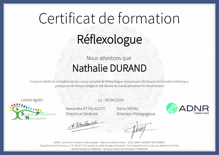photo diplome Nathalie Durand 