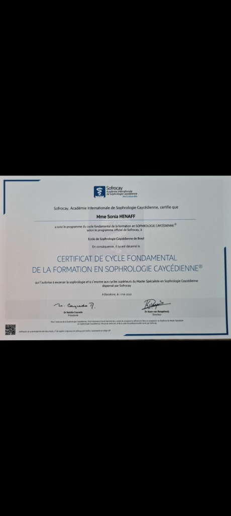 photo diplome Sonia HENAFF