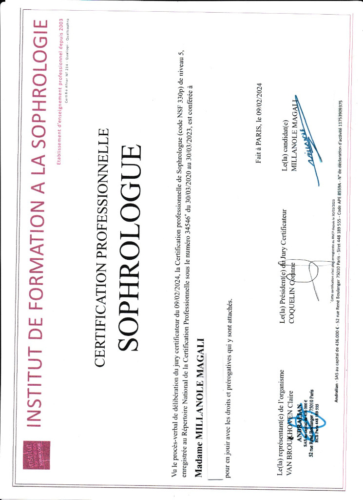 photo diplome Bulle d’air avec Magali