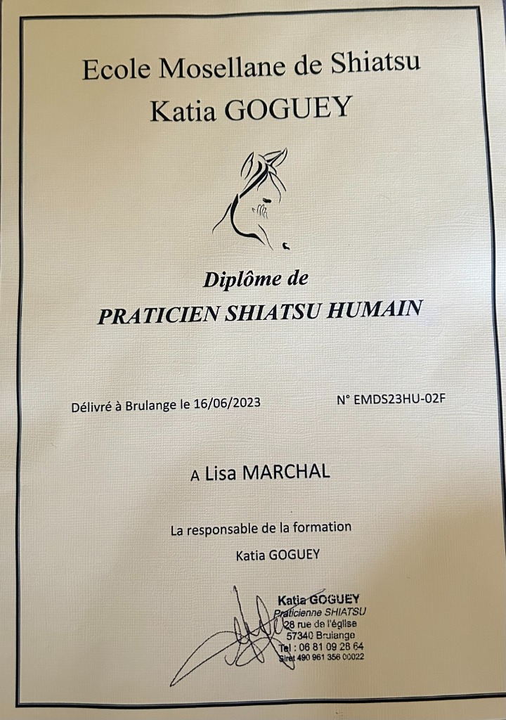 photo diplome Asli bien-être