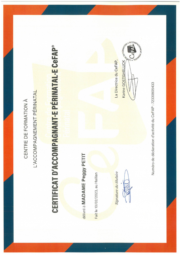 photo diplome Peggy Petit / Famille naissante