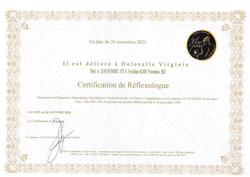 photo diplome Virginie DELESALLE EI