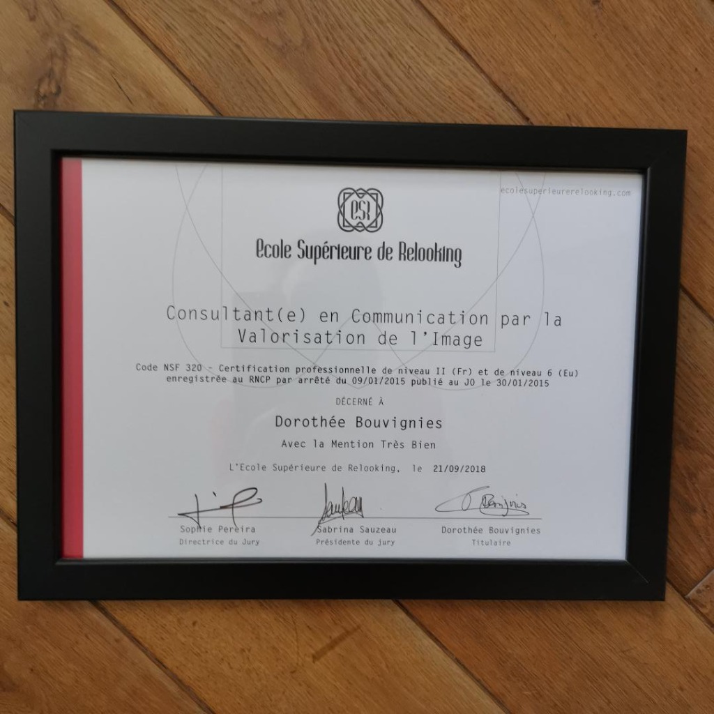 photo diplome Dorothee b. Conseil en Image