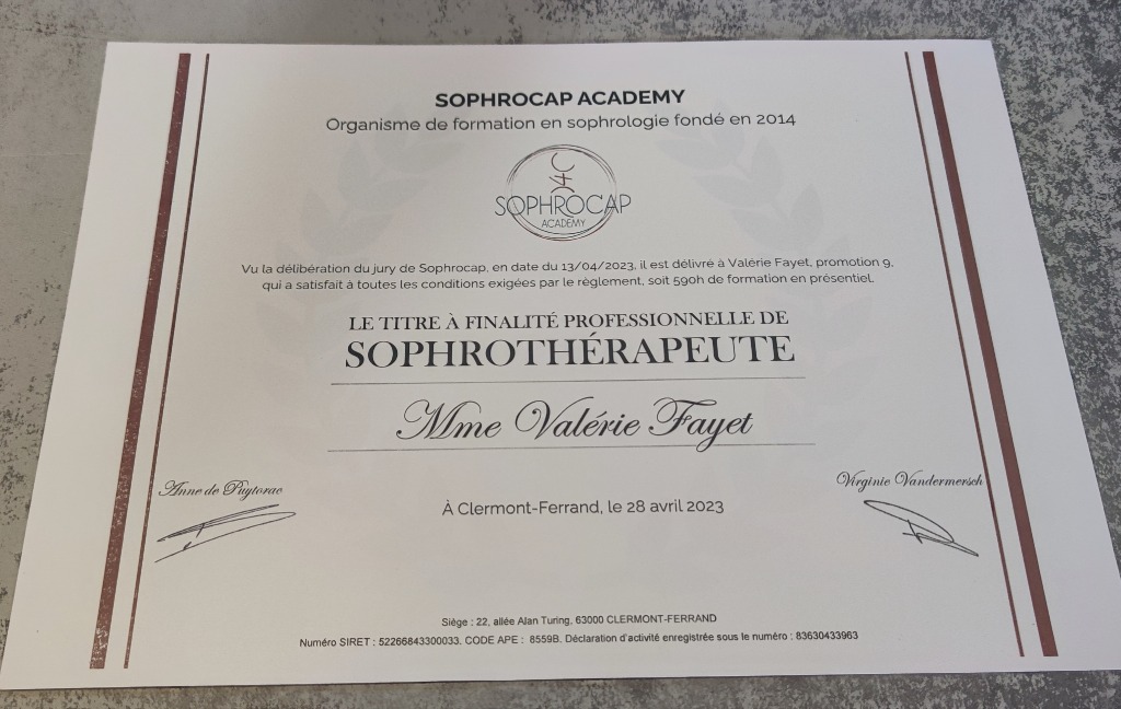 photo diplome Fayet valérie