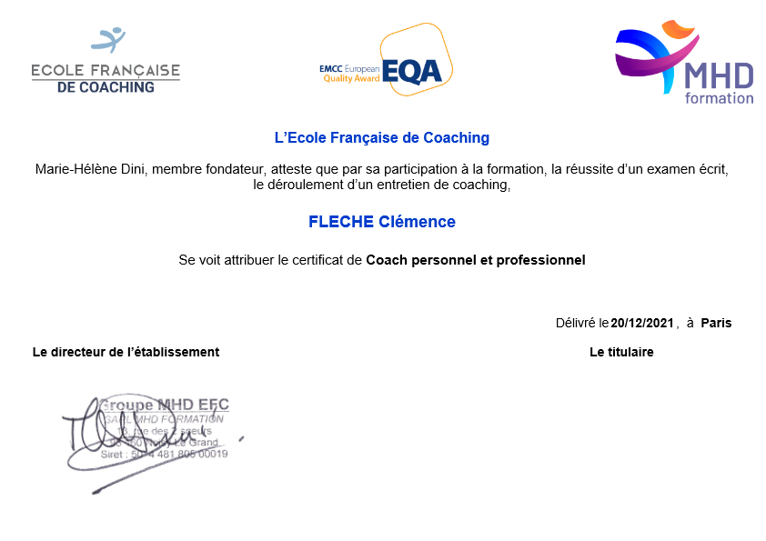 photo diplome Pulsori Coaching