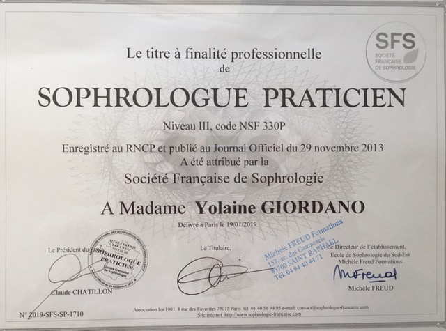photo diplome Giordano Yolaine