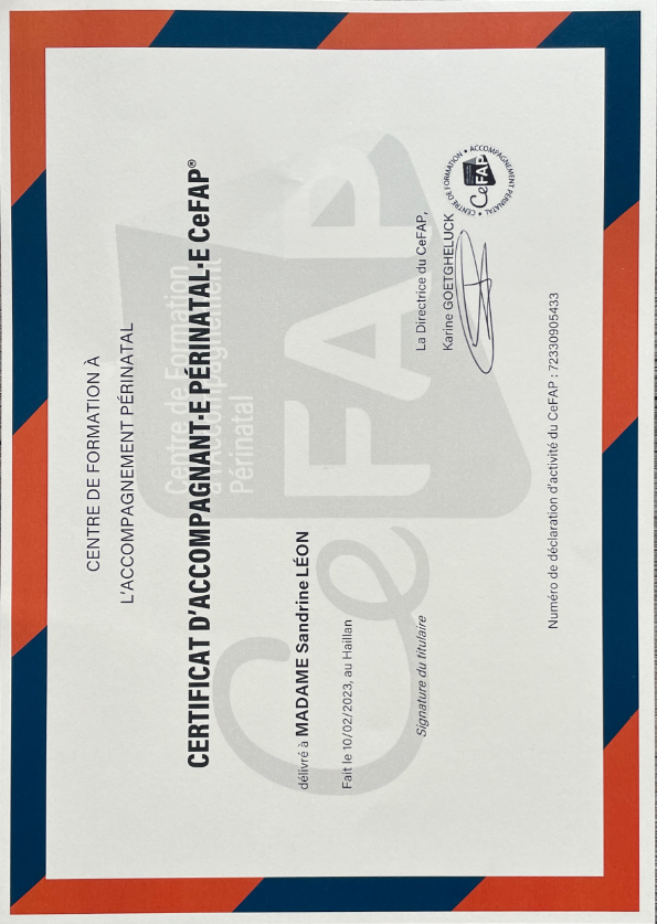 photo diplome Sandrine LEON