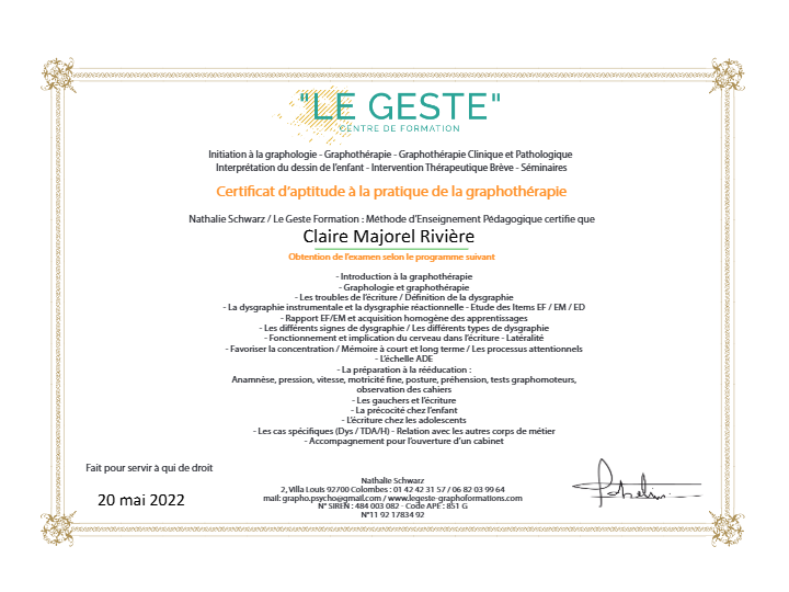 photo diplome Claire Majorel-Rivière