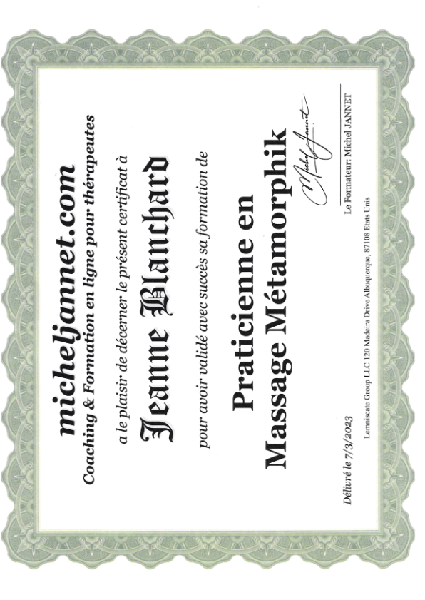 photo diplome Douce Heure Vers Soi 