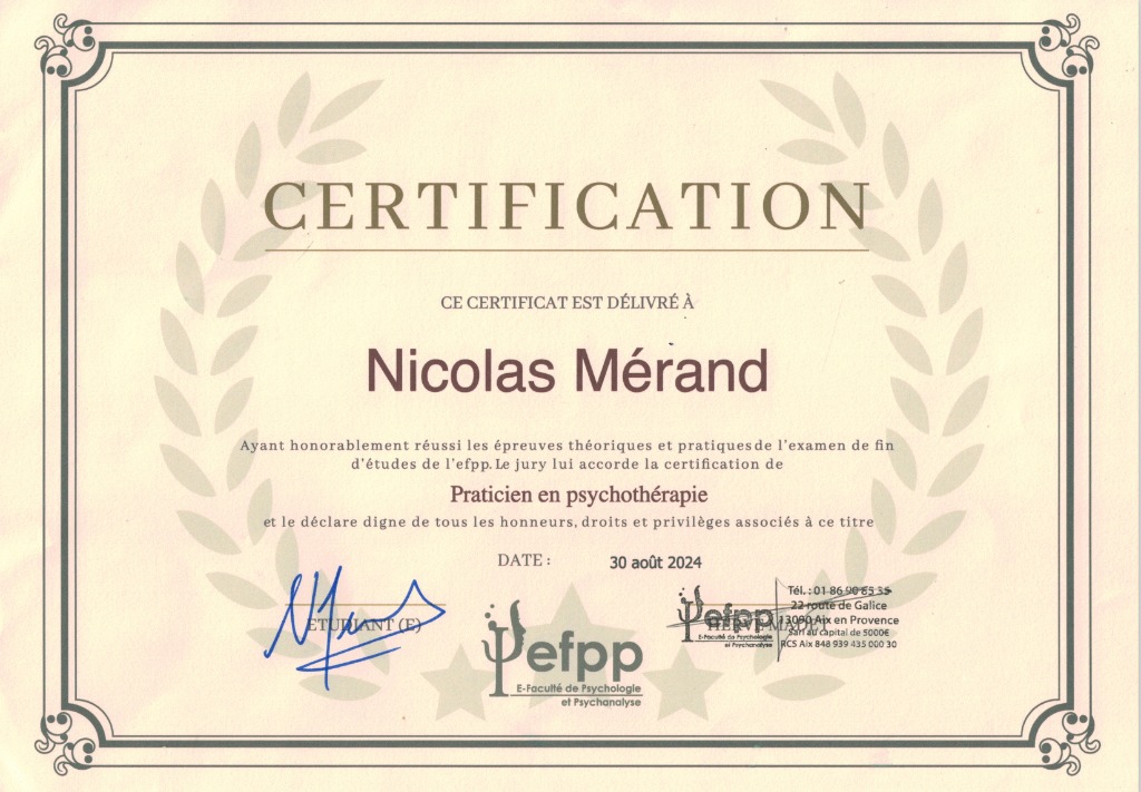 photo diplome Nicolas MERAND