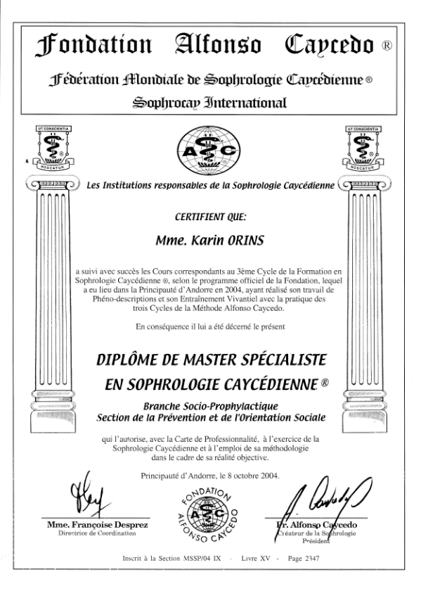 photo diplome Karin ORINS