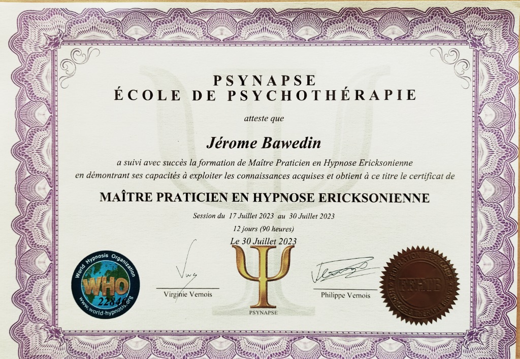 photo diplome BAWEDIN Jérôme