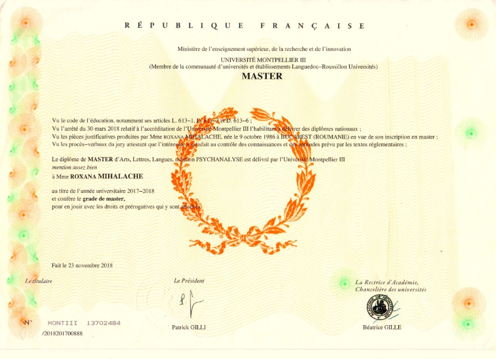 photo diplome Roxana Mihalache