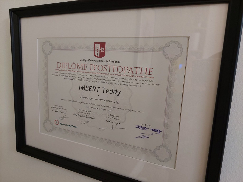 photo diplome Teddy Imbert