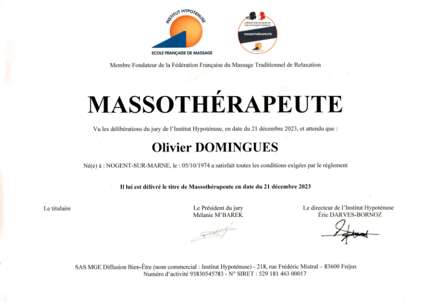 photo diplome Olivier Domingues