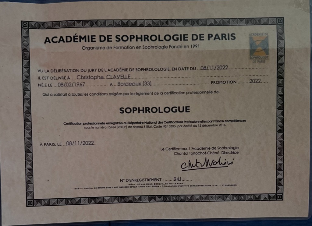 photo diplome Christophe CLAVELLE