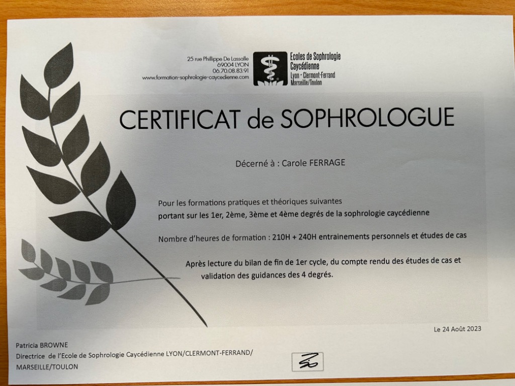 photo diplome Carole ferrage