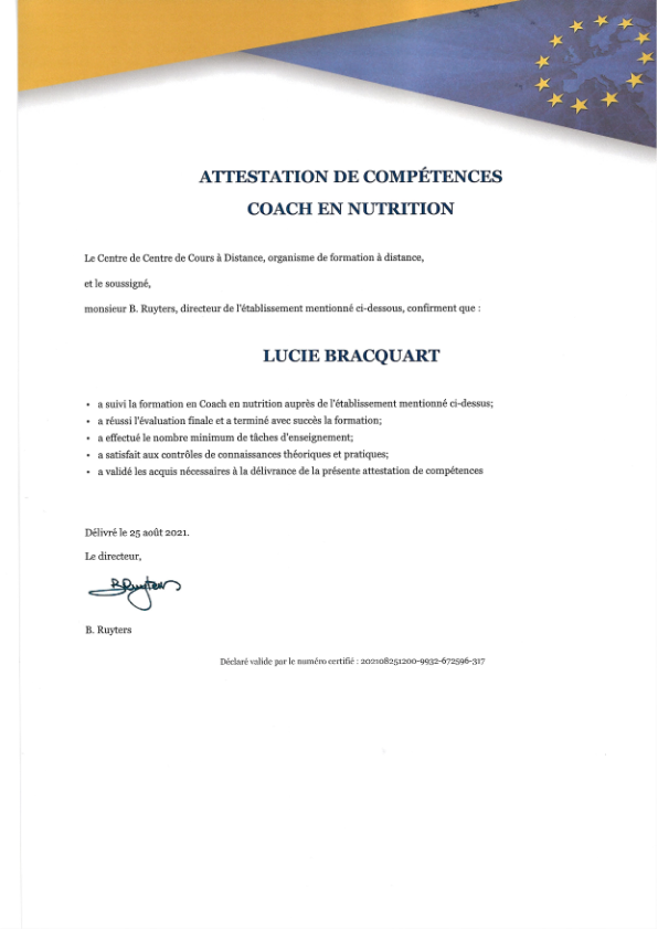 photo diplome LUCIE BRACQUART