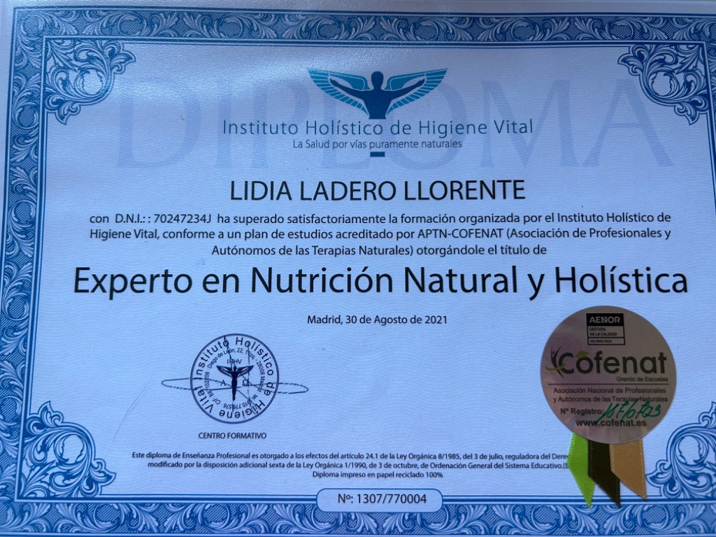photo diplome Lili Coaching Health 