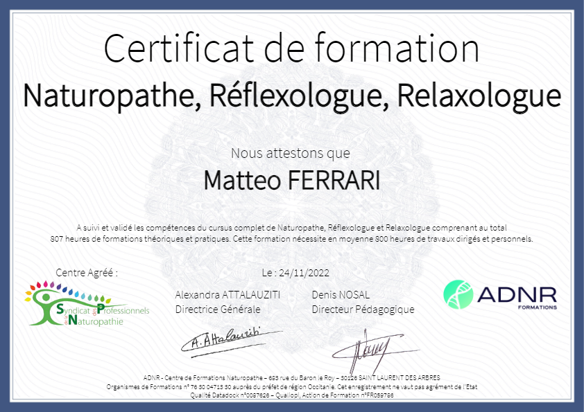 photo diplome Matteo Ferrari