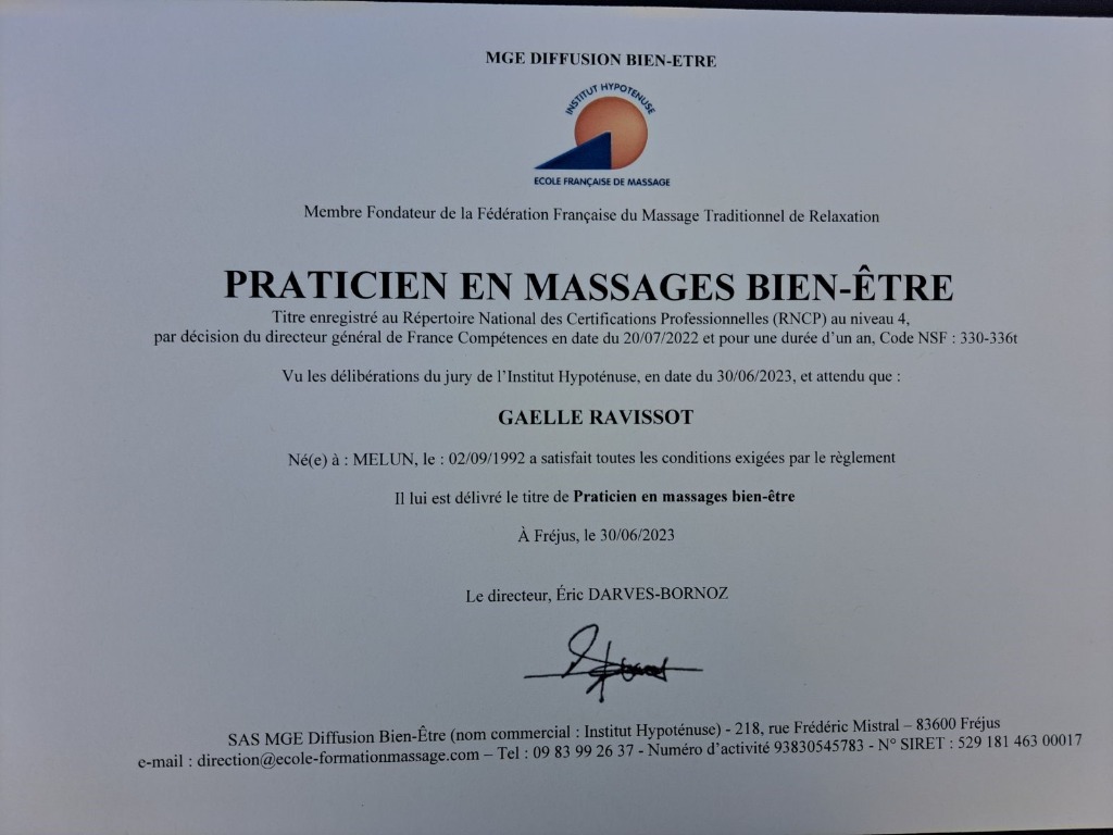 photo diplome Gaëlle Ravissot