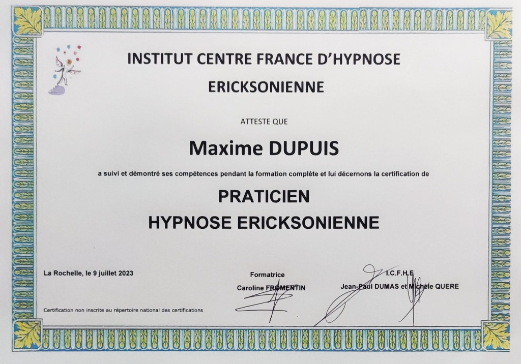 photo diplome Maxime Dupuis