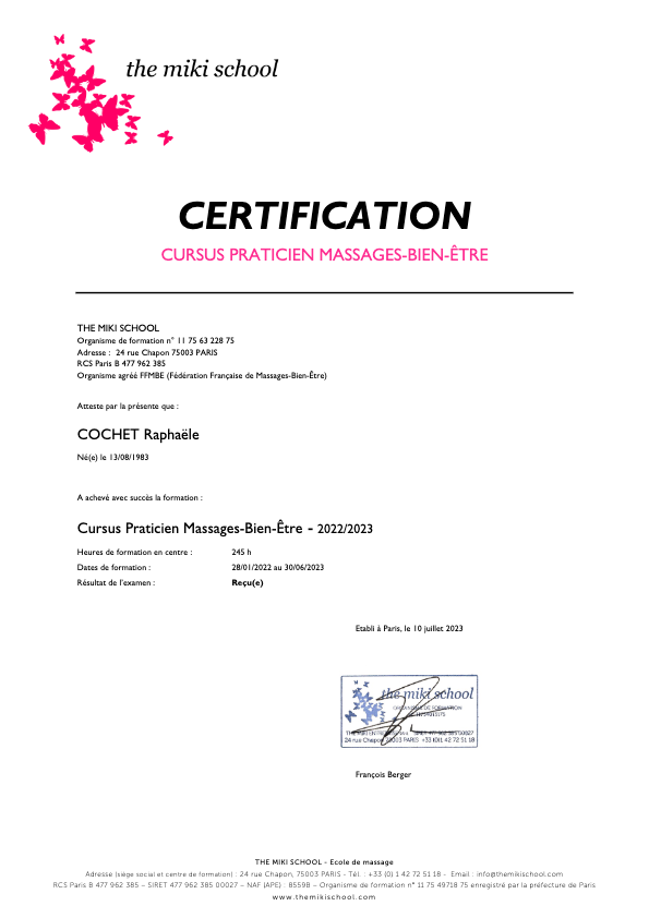 photo diplome Raphaele COCHET