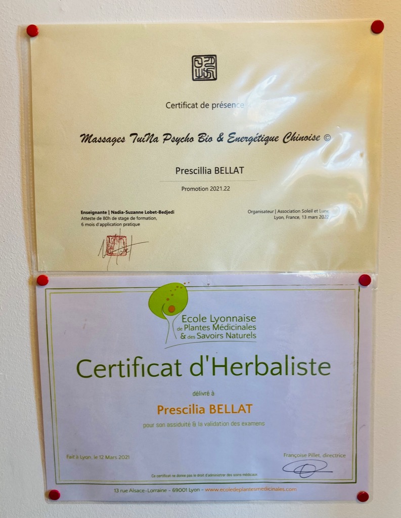 photo diplome Prescilia Herbaliste