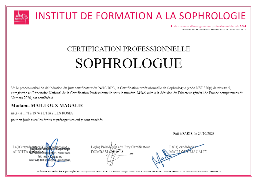 photo diplome Sophrologie-mag