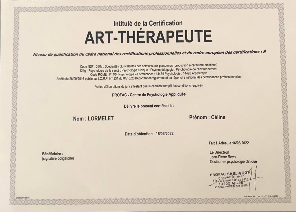 photo diplome Céline Lormelet 