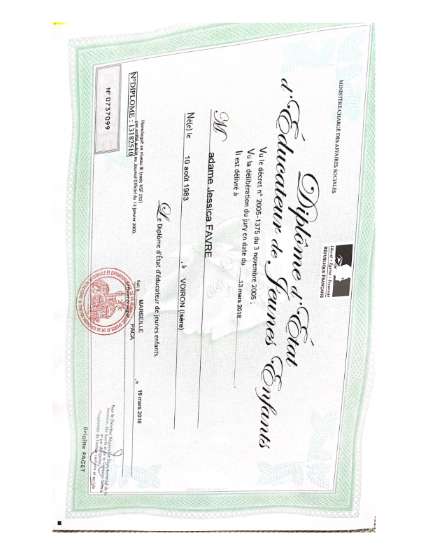 photo diplome Jessica Favre