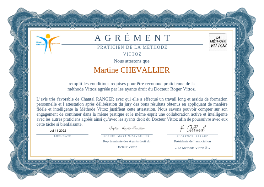 photo diplome CHEVALLIER MARTINE