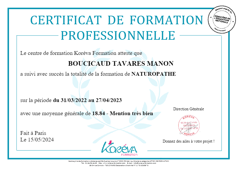 photo diplome Nature et sens 