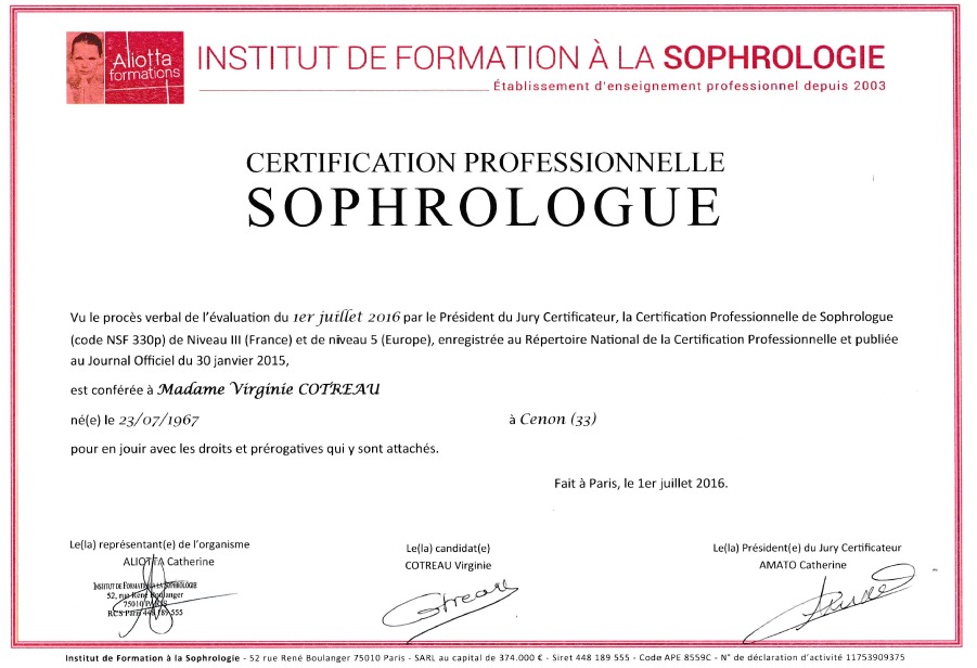 photo diplome Virginie COTREAU