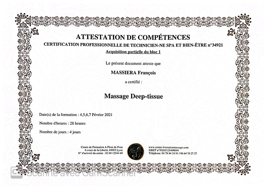 photo diplome François yoga 