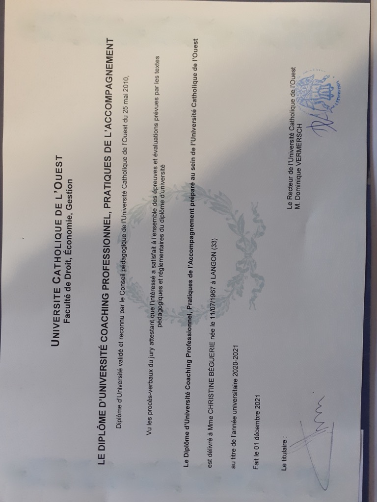 photo diplome Christine Duzan-Béguerie