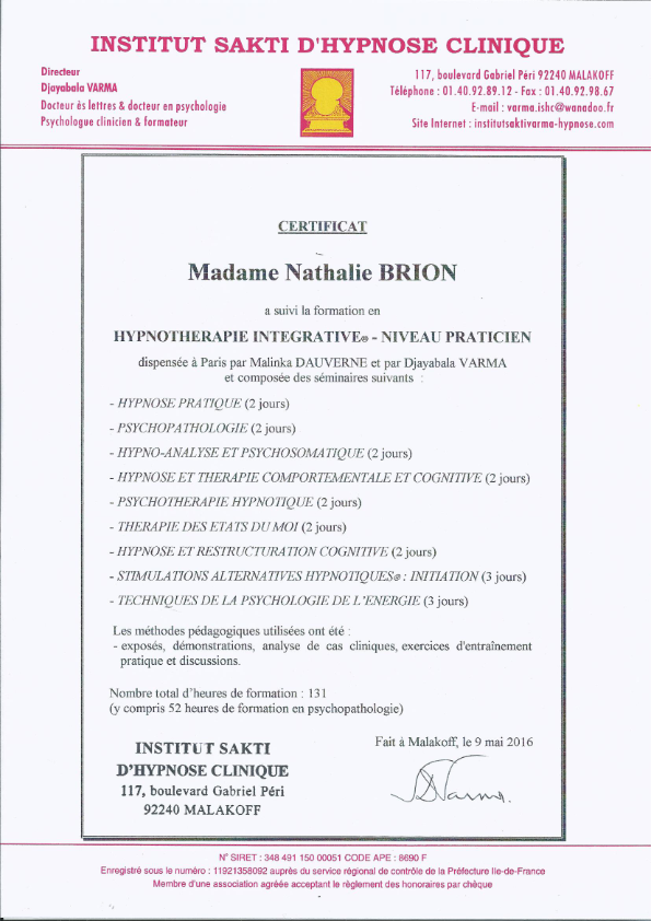 photo diplome Nathalie BRION