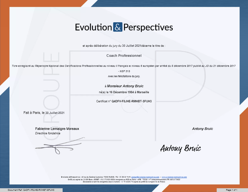 photo diplome ANTONY BRUIC