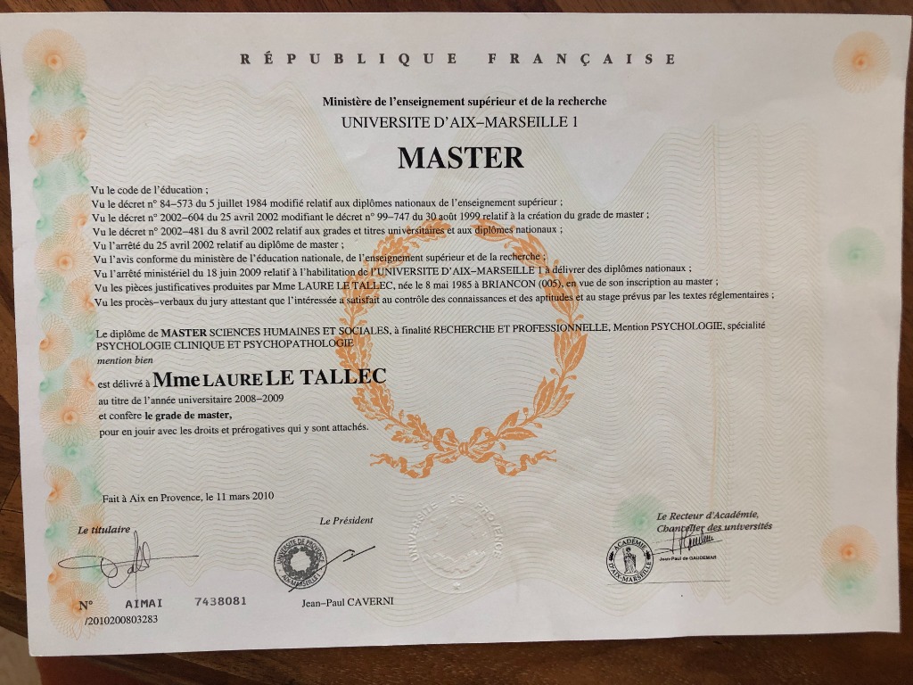 photo diplome Laure Le Tallec