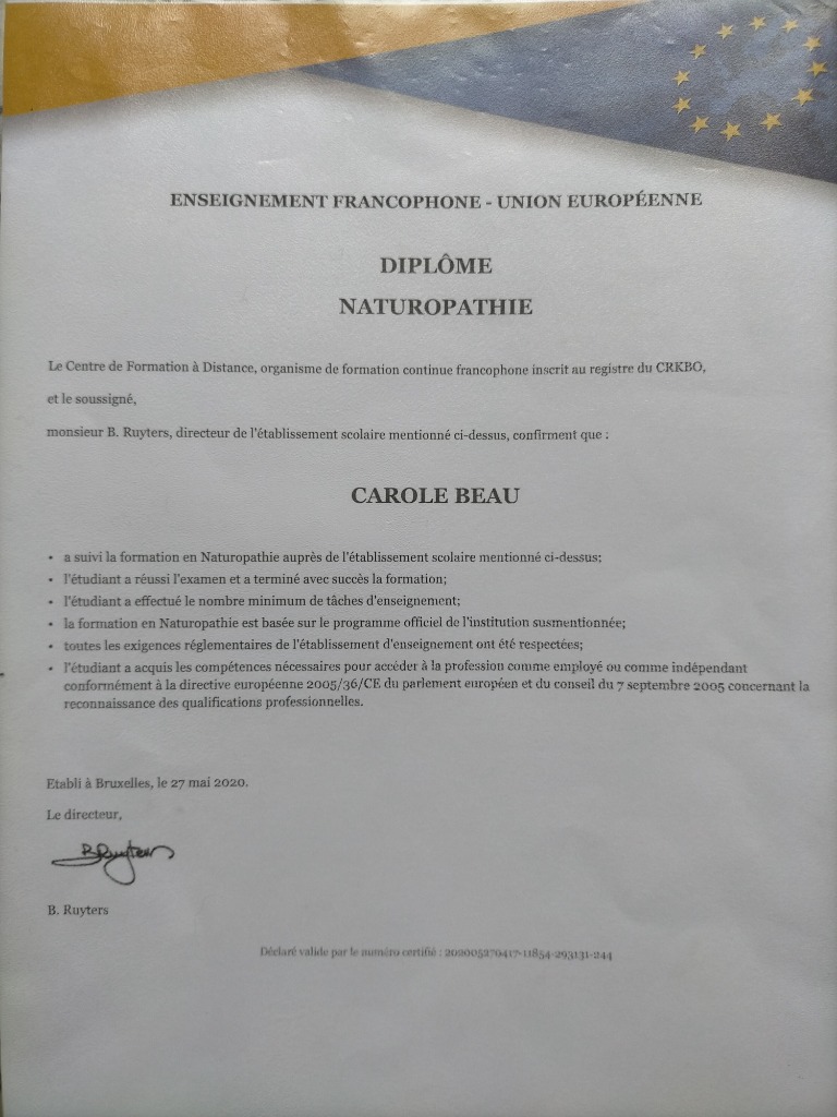 photo diplome Carole Beau 