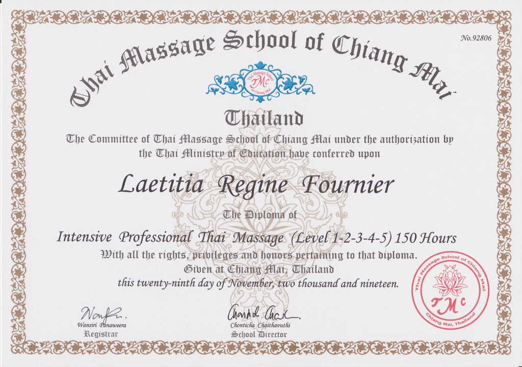 photo diplome Massage Angers