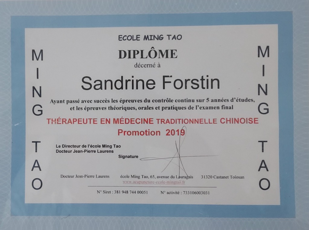 photo diplome Sandrine Forstin