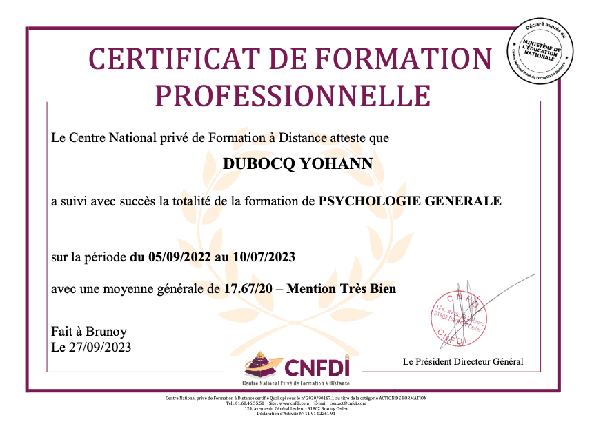 photo diplome Dubocq Yohann