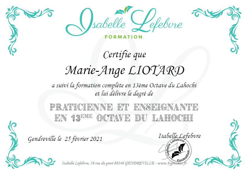 photo diplome Marie-Ange Liotard 