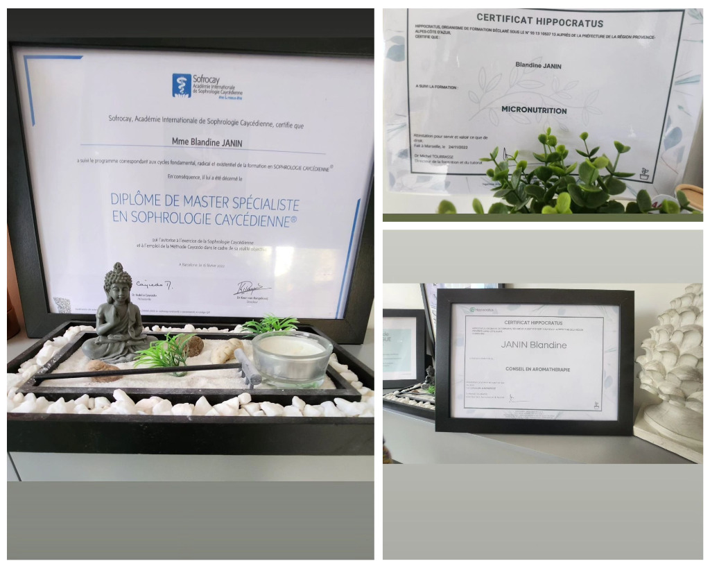 photo diplome Sophro Zen Blandine