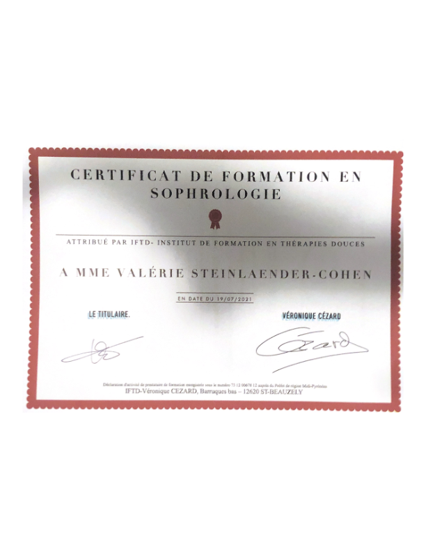 photo diplome Valerie STEINLAENDER-COHEN